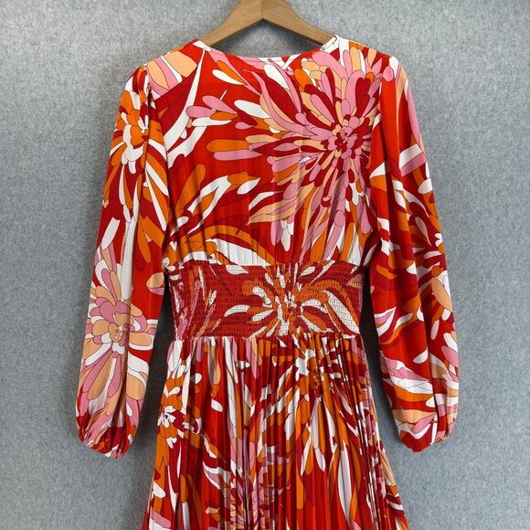 Traffic People Womens Maxi Dress A Line Smocked‎ Groovy Floral VNeck Size Large - Picture 8 of 16